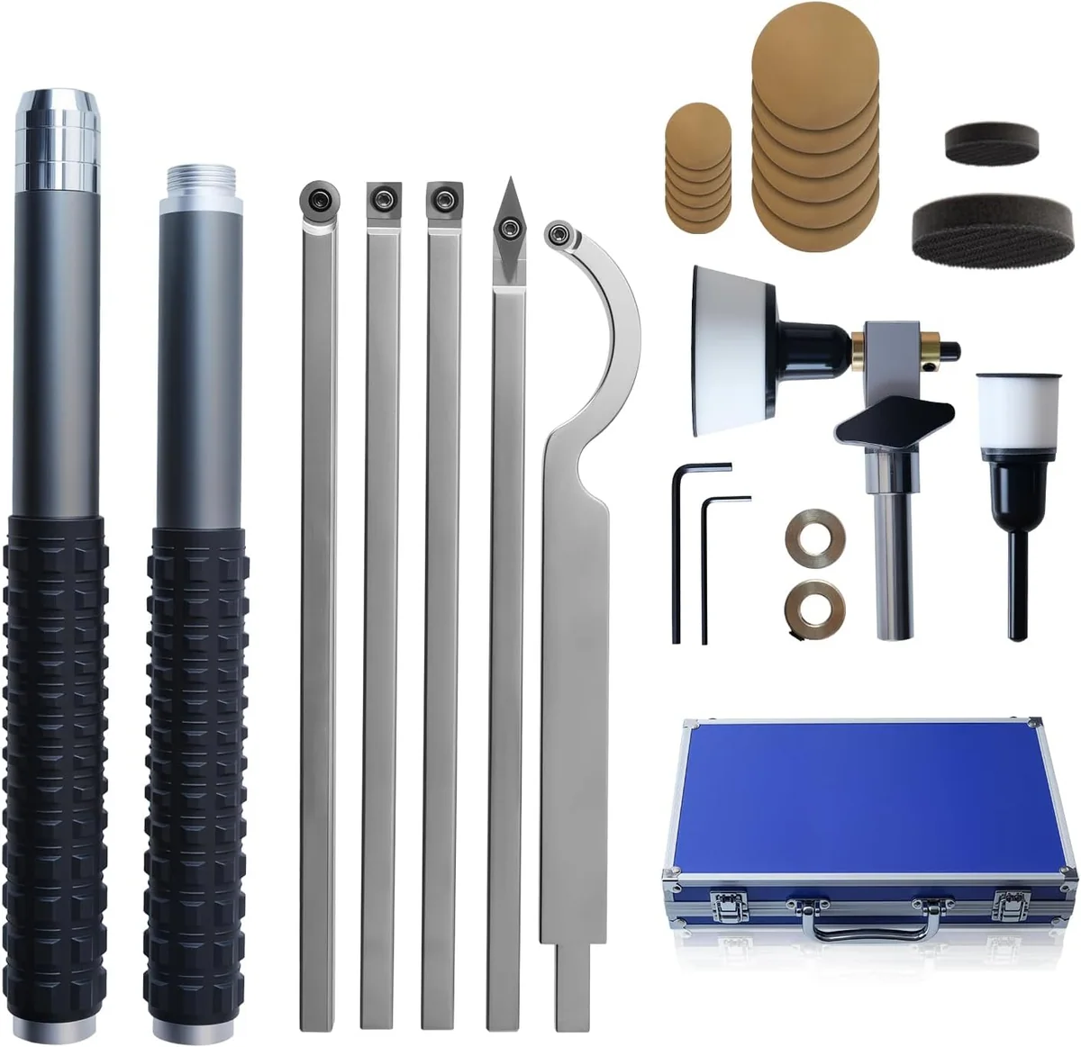 RUITOOL Carbide Wood Lathe Tool Set with Bowl Sander
